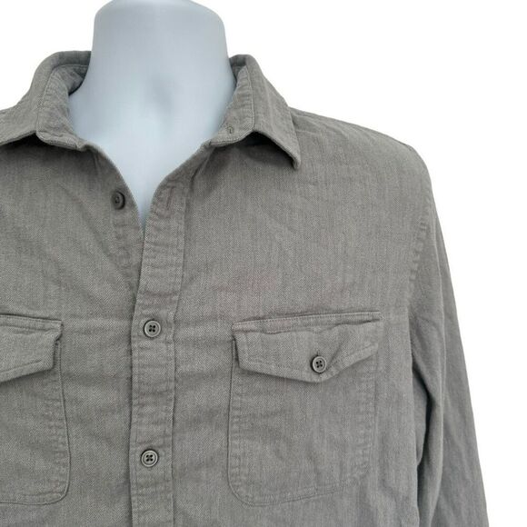 Express Men’s Long Sleeve Button Down Shirt Gray Size Medium - Picture 2 of 7